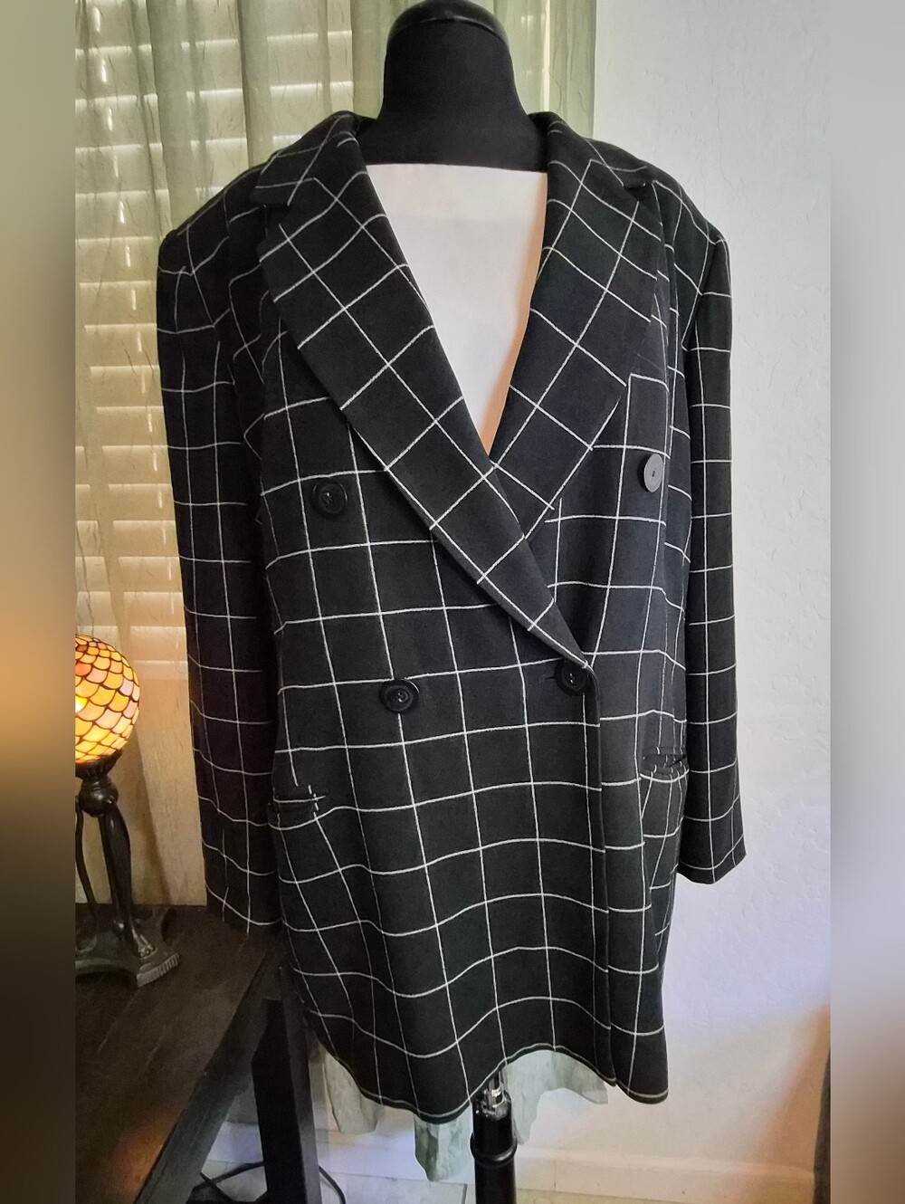 Vintage Jones New York  Windowpane Plaid Blazer #410